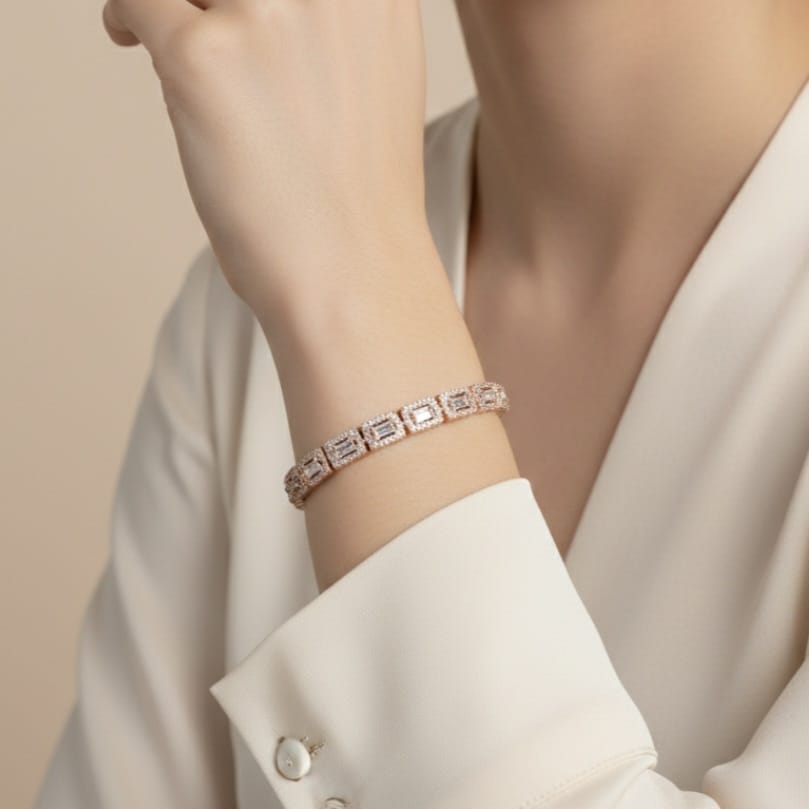 Shri Modi Jewellers - Rose Gold Imperial Tennis Bracelet